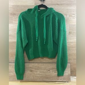 Divided by H&M green chunky knit hoodie small